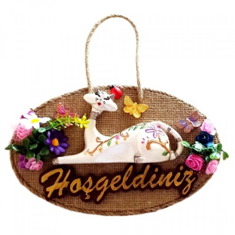 Handmade Cat-Shaped Welcome Door Decoration