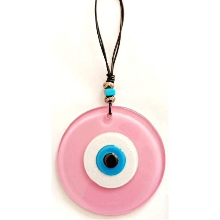 Pink Glass Evil Eye Beaded Handmade Special Design Wall Decoration Gift Item Pink Glass Evil Eye Beaded Handmade Special Design Wall Decoration Gift Item