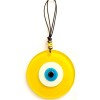 Design Marvel Leather-Stringed Nazar Bead Yellow Glass Wall Decoration