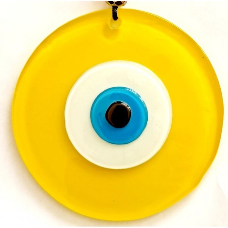 12 cm Yellow Wall Decoration with Evil Eye Beads Gift Item
