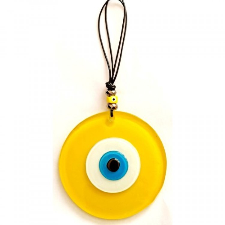 12 cm Yellow Wall Decoration with Evil Eye Beads Gift Item