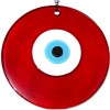 Red Glass Evil Eye Bead 16 Centimeter Handmade Wall Decoration