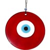 Red Glass Evil Eye Bead 16 Centimeter Handmade Wall Decoration