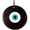 Handmade Black Wall Decoration with Blue Nazar Beads, 16 Centimeters