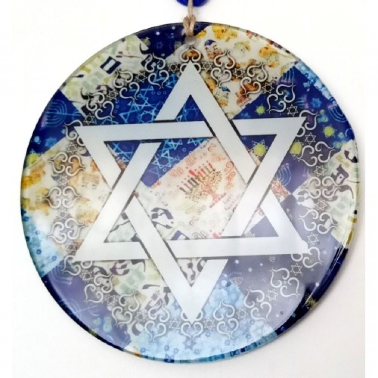 Star of David Symbol Fusion Glass Wall Decoration Star of David Symbol Fusion Glass Wall Decoration