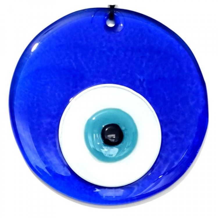 Transparent Blue Handmade Glass Evil Eye Wall Decoration Gift Item