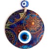 Sun Patterned 12-Centimeter Nazar Boncuk Wall Decoration Made with Handcrafted Fused Glass