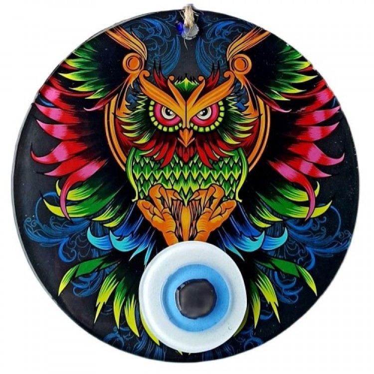 Legendary Owl 15 cm Fused Glass Wall Decoration