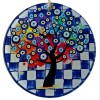 Wish Tree Patterned Evil Eye Beaded Fused Glass Wall Decoration