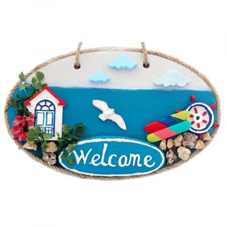 Handmade Door Decoration with "Welcome" Written on it