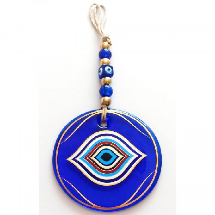Eye Pattern Gold-Plated Handmade Blue Glass Wall Decoration Eye Pattern Gold-Plated Handmade Blue Glass Wall Decoration