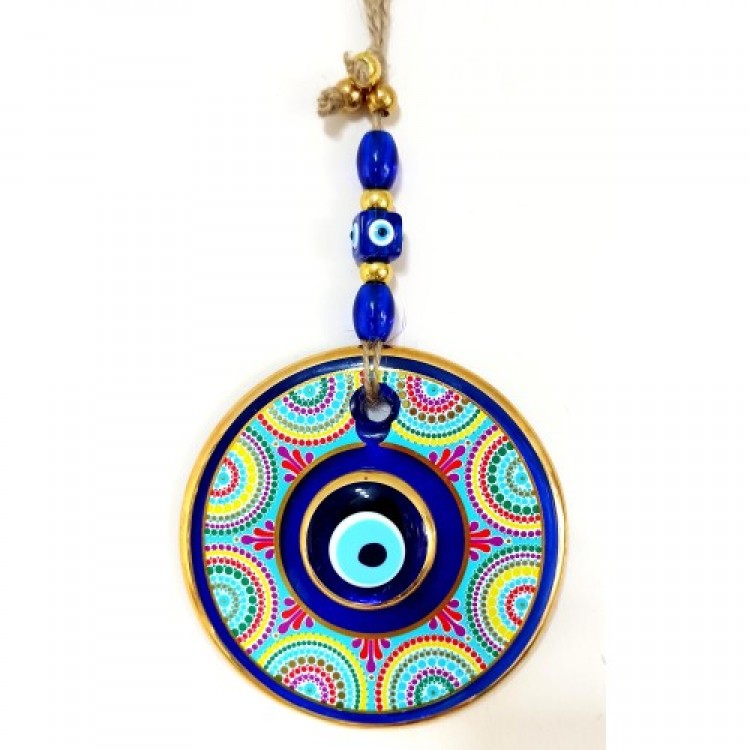 Gilded Double Stone Evil Eye Beaded Colorful Wall Decoration