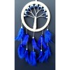 Saks Blue Feathered Life Tree Dream Catcher Wall Decoration