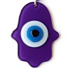Evil Eye Beaded Purple Fatma Ana Blessing Hand Glass Wall Decoration