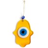 Nazar Beaded Honey-Colored Fatma Ana Blessing Hand Glass Wall Decoration