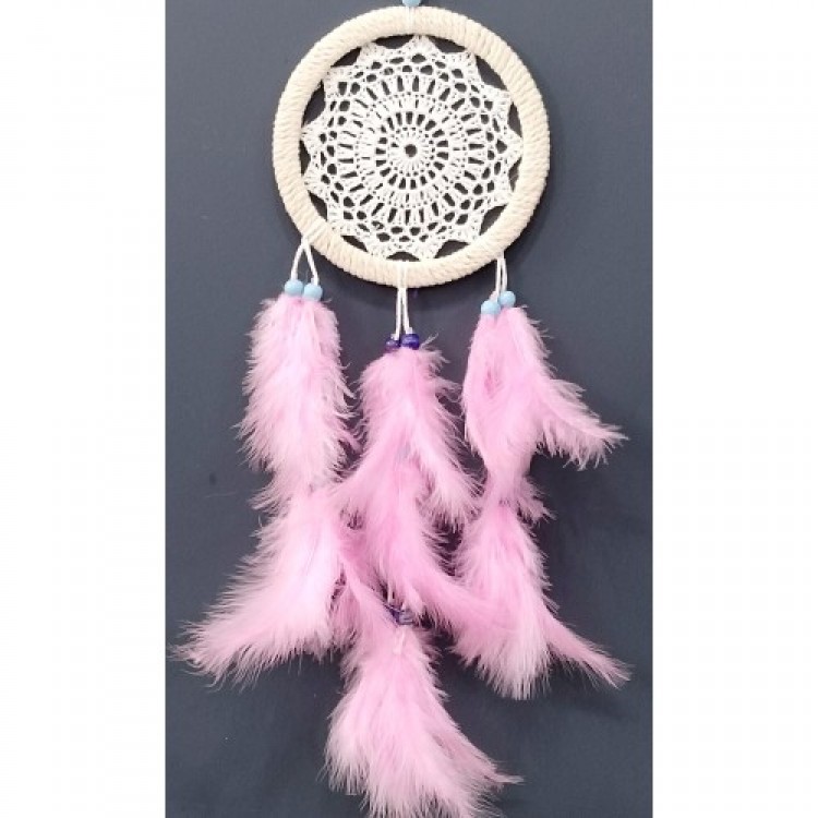 Pink Feathered Dream Catcher Handmade Dream Catcher Wall Decoration Pink Feathered Dream Catcher Handmade Dream Catcher Wall Decoration