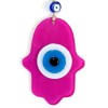 Fuchsia-Colored Nazar Bead Fatma Ana Blessing Hand Glass Wall Decoration