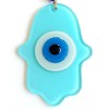 Turquoise Nazar Bead Fatma Ana Blessing Hand Glass Wall Decoration