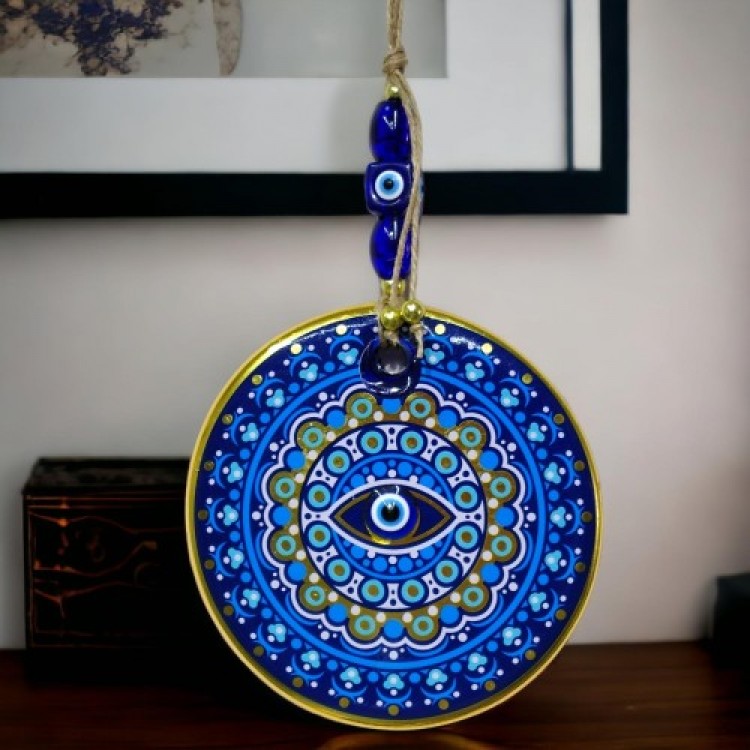 Gilded Nazar Beaded Blue Pink Colored Wall Decoration Glass Wall Decoration Gilded Nazar Beaded Blue Pink Colored Wall Decoration Glass Wall Decoration