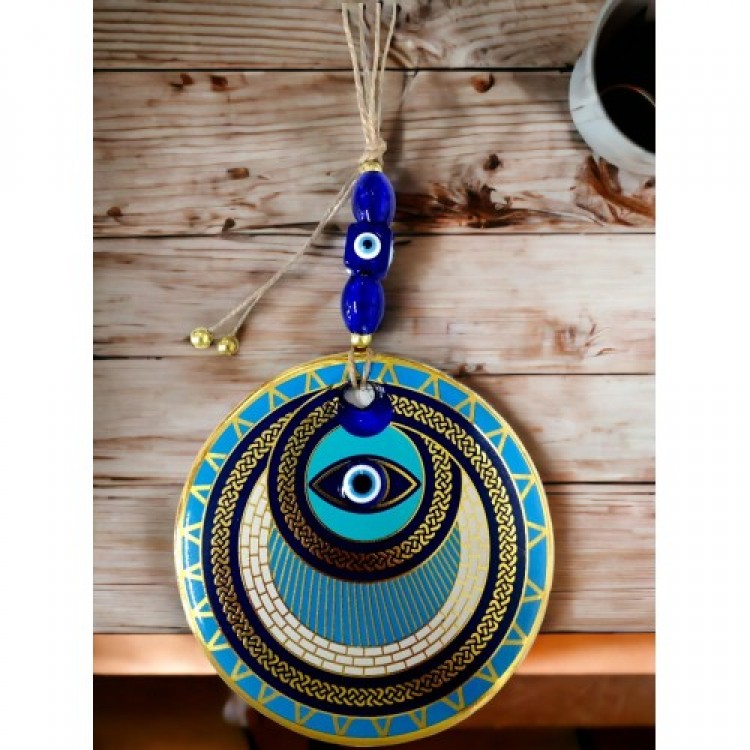 Gold-Embroidered Ring Model Evil Eye Bead Wall Decoration Chain Wall Decoration