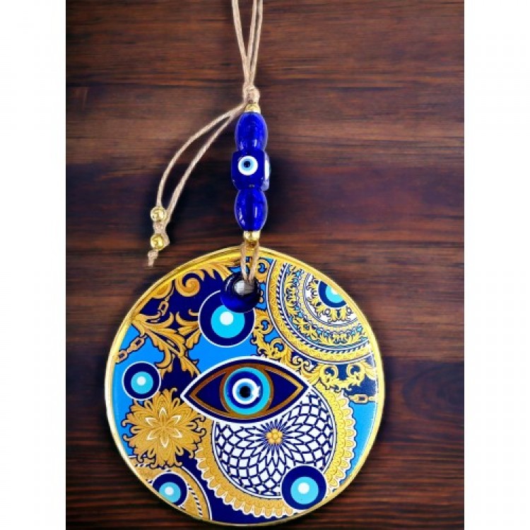 Ceramic Gold Pattern Nazar Beaded Eye Wall Decoration Ceramic Gold Pattern Nazar Beaded Eye Wall Decoration
