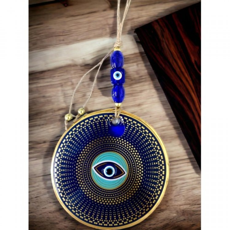 Gold-Painted Nazar Bead Eye Wall Decoration Glass Wall Decoration Gold-Painted Nazar Bead Eye Wall Decoration Glass Wall Decoration