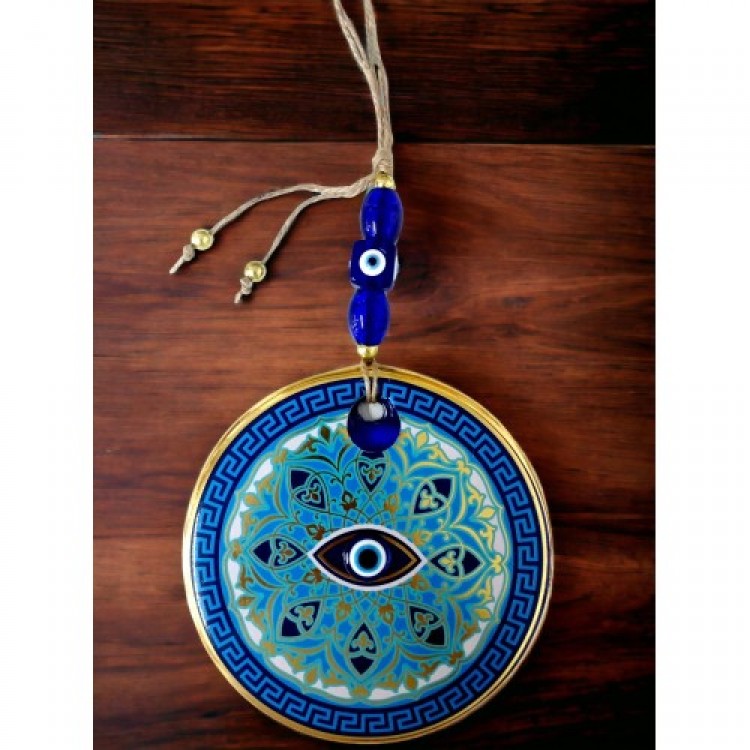 Evil Eye Bead Blue Striped Wall Decoration Patterned Wall Decor Evil Eye Bead Blue Striped Wall Decoration Patterned Wall Decor