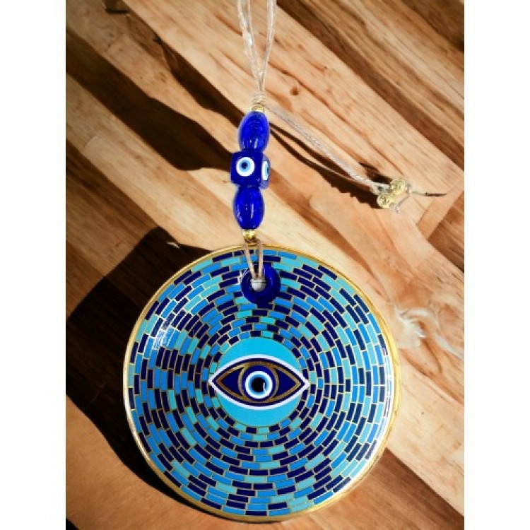 Prism Pattern Nazar Beaded Eye Wall Decoration Glass Wall Decoration