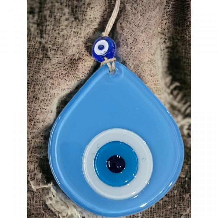 Medium-Sized Blue Drop Pattern Nazar Beaded Wall Decoration Glass Wall Ornament