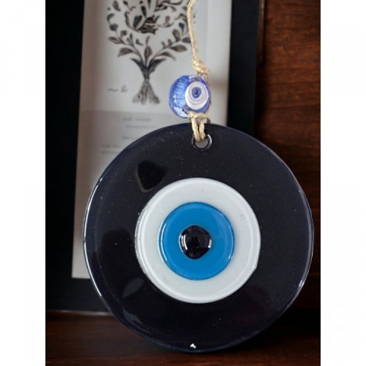 Black Nazar Beaded Wall Decoration 10 cm Glass Wall Decoration