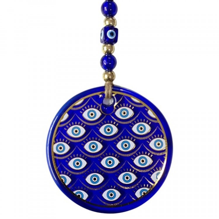 Gilded Eye Motif Nazar Bead Wall Decoration Glass Wall Decoration Gilded Eye Motif Nazar Bead Wall Decoration Glass Wall Decoration
