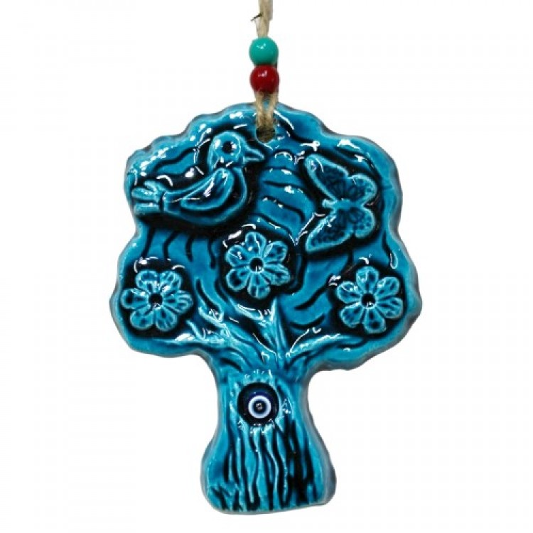 Ceramic Bird with Evil Eye Bead Tree Model Wall Decoration Ceramic Bird with Evil Eye Bead Tree Model Wall Decoration