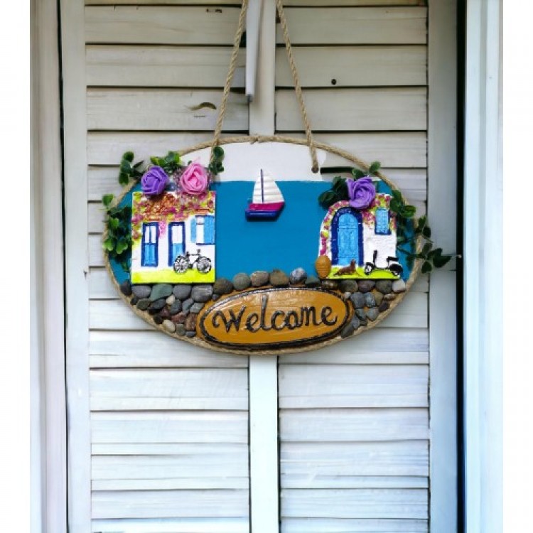 Sailor Welcome Hand-Painted Colorful Door Decoration