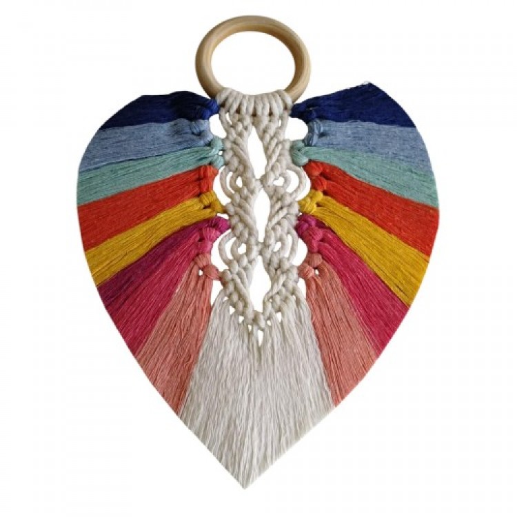 Leaf Macrame Wall Decor in Seven Chakra Colors