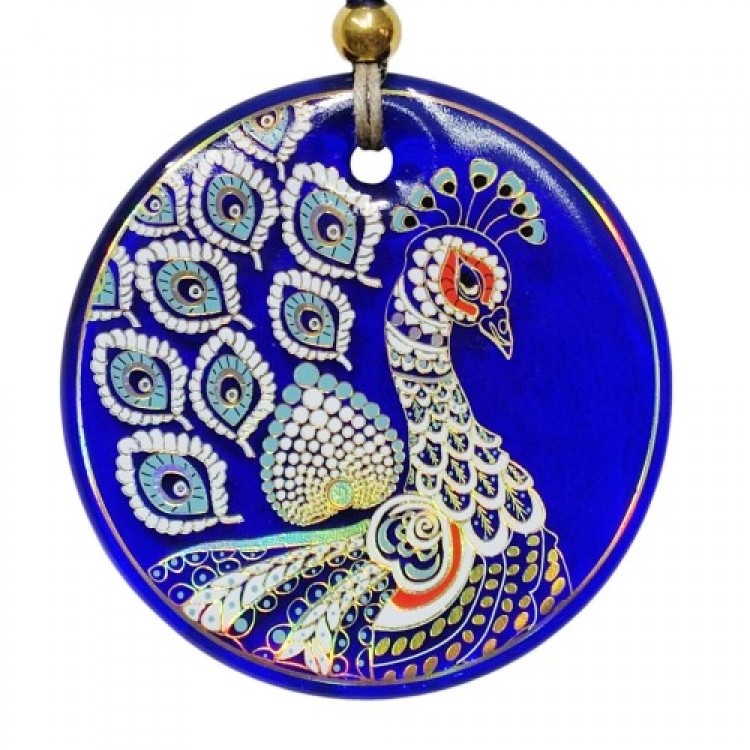 Peacock-Shaped Gilded Wall Decoration Glass Gift Decor