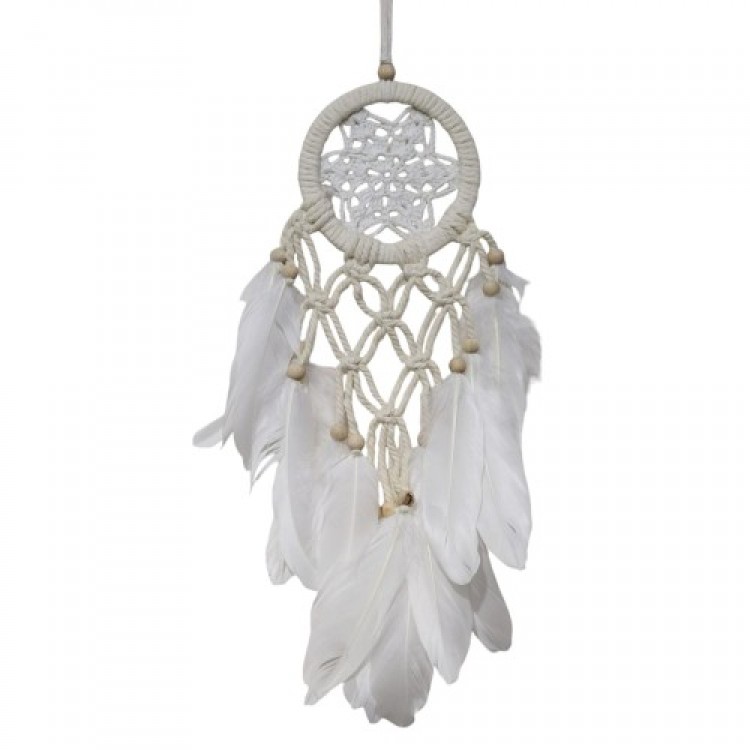 Star Motif Ecru Color Dream Catcher Gift Wall Decoration Star Motif Ecru Color Dream Catcher Gift Wall Decoration