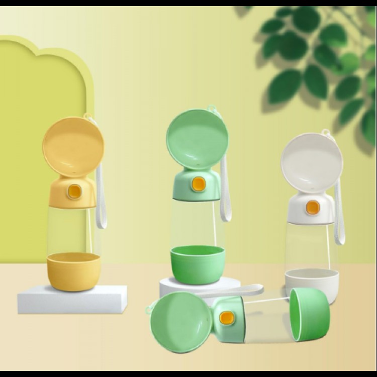 Portable Pet Food Water Bottle with Reservoir