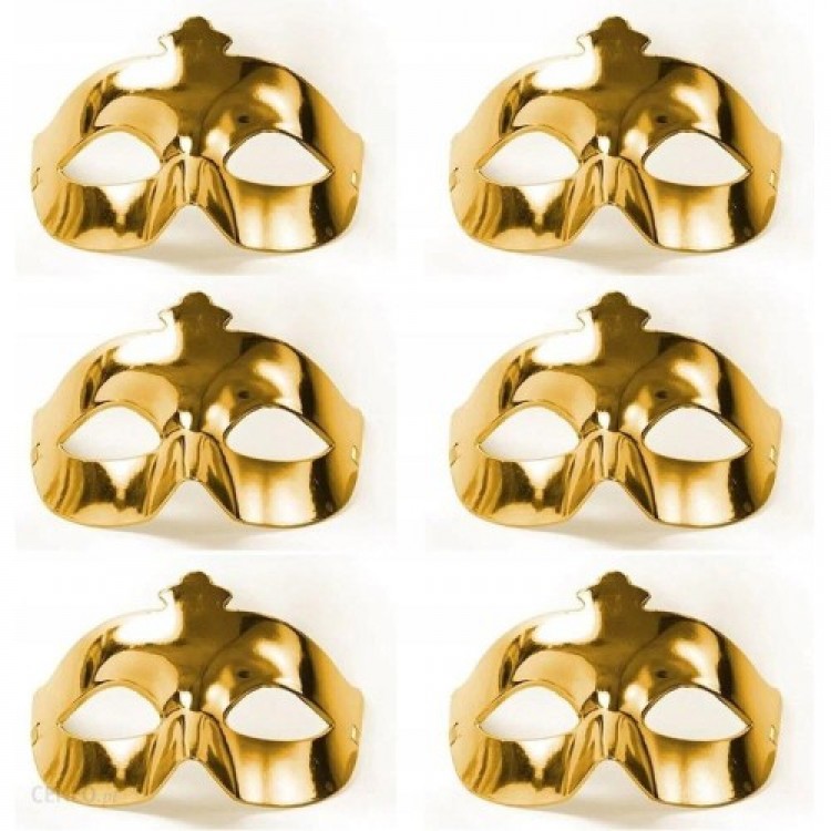 Gold Metalized Color Plain Prom Party Mask