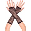 Black Color Long Fishnet Gloves - Knitted Gloves Black Color