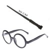 Harry Potter Wand and Black-Framed Glasses Set