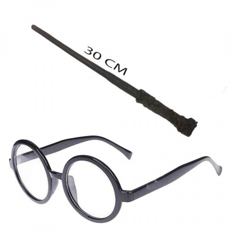 Harry Potter Wand and Black-Framed Glasses Set Harry Potter Wand and Black-Framed Glasses Set