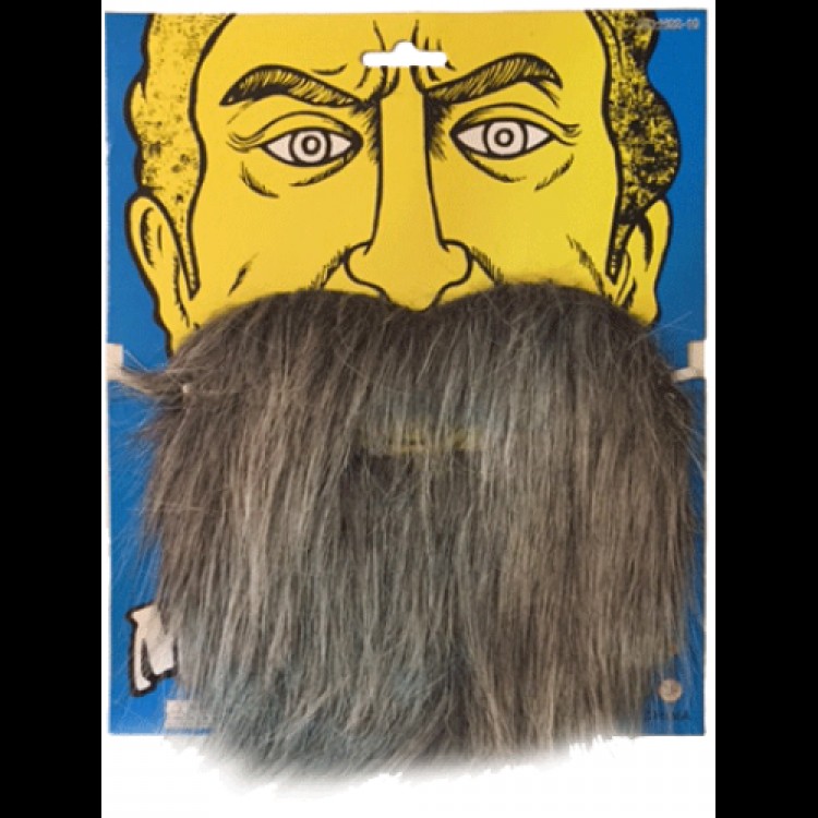 Gray-Tinted Pirate Beard Gray-Colored Fake Beard