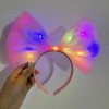 Colorful LED Lighted Bow Tulle Party Crown Pink