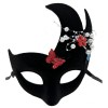 Black Pearl and Stone Suede Venetian Party Mask