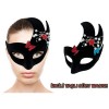 Black Pearl and Stone Suede Venetian Party Mask