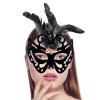 Black Suede Feathered Butterfly Figure Party Mask
