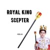 Children's Size Gold-Colored King's Crown and Red-Topped King's Scepter