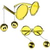 Disco Cluster Stud Party Glasses Gold Color