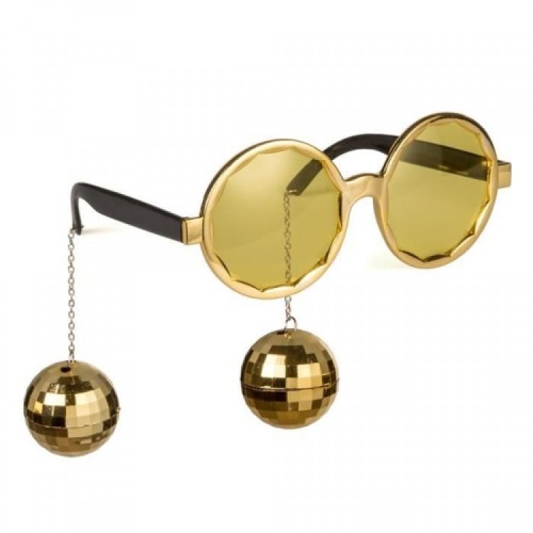 Disco Cluster Stud Party Glasses Gold Color