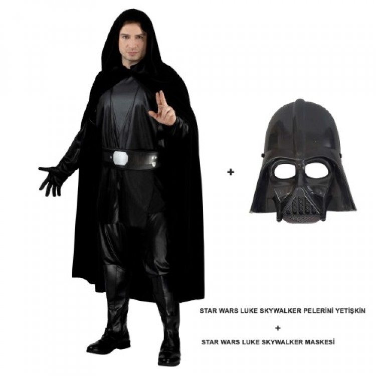 Star Wars Luke Skywalker Cape and Mask for Adults Star Wars Luke Skywalker Cape and Mask for Adults